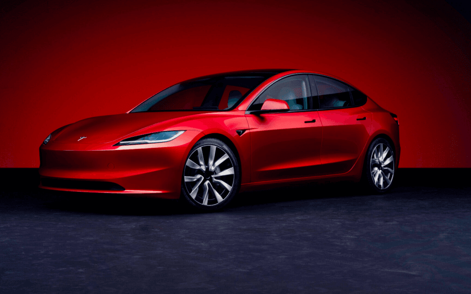 Billede af en Tesla Model 3s eksteriør